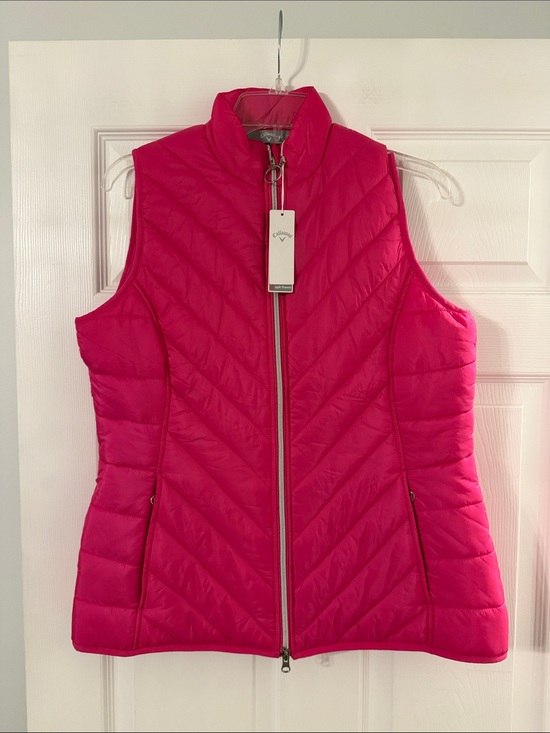 Callaway Jackets & Blazers - Callaway Bright Pink Quilted Puffer Vest size L 100% nylon length 27” bust 38”